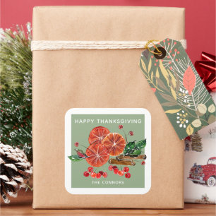 Najaar Oranje plakken kaneelscheurtjes gepersonali Vierkante Sticker