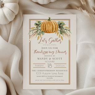 Najaar pomkin geef Bedankt Thanksgiving Dinner Kaart