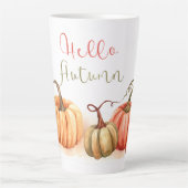 Najaar - pompoenen Hallo herfst Latte Mok (Voorkant)