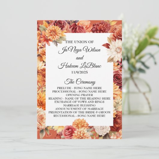 Najaar programma Floral Wedding (Staand voorkant)