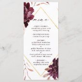 Najaar Romance Gold Lijst Burgundy Wedding Menu (Voorkant)