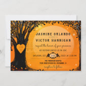 Najaar Romance Oranje uitnodiging voor bruiloft (Achterkant)