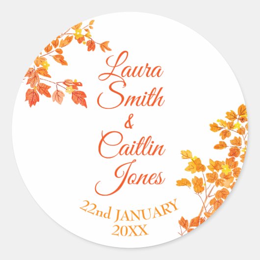 najaar ronde sticker (Voorkant)