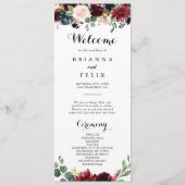 Najaar Rustic Burgundy Calligraphy Wedding Program Programma (Voorkant)