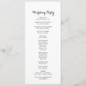 Najaar Rustic Burgundy Calligraphy Wedding Program Programma (Achterkant)