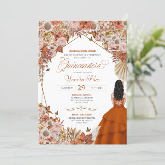 Najaar Sinaasappel van Rust Leaves Quinceanera Kaart