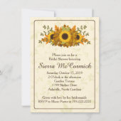Najaar Sunflower Wreath Bridal Shower Invitation Kaart (Voorkant)