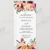 Najaar van het Bliss Wedding Programme Programma (Voorkant / Achterkant)