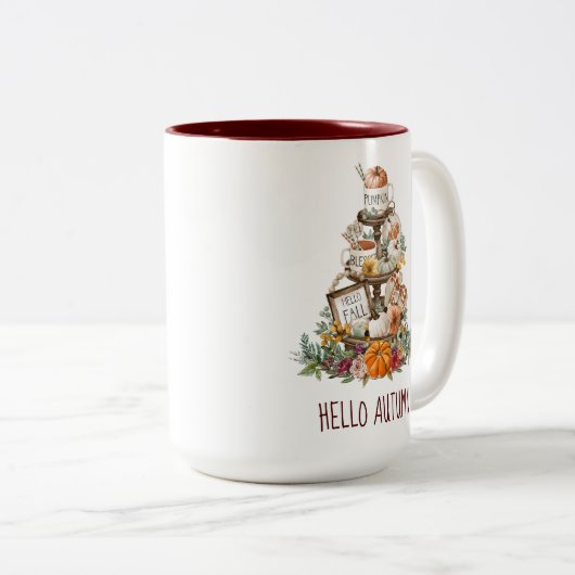 Najaar Waterverf Pumpkins Latte Mok (Voorkant rechts)