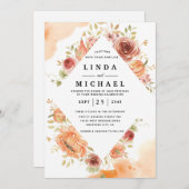 Najaar waterverf trouwuitnodiging zazzle kaart (Voorkant / Achterkant)