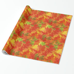 Najaarblad patroon cadeaupapier