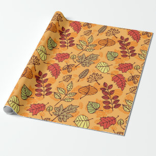 Najaarblad patroon cadeaupapier