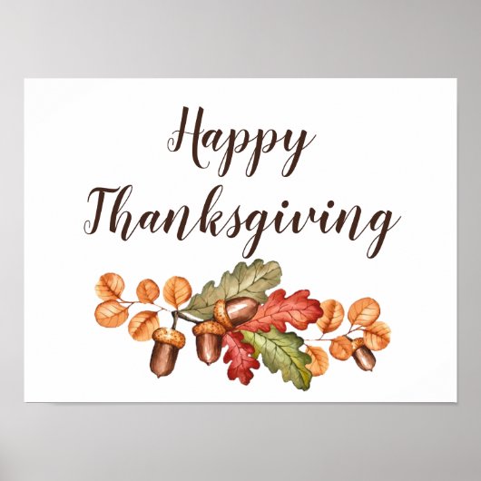 Najaarbladeren en eikels, aangepast poster (Voorkant)