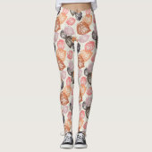 Najaarbladeren op beige. leggings (Voorkant)