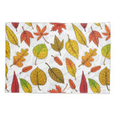 Najaarbladeren op wit kussensloop (Achterkant)