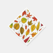 Najaarbladeren op wit servet (Hoek)