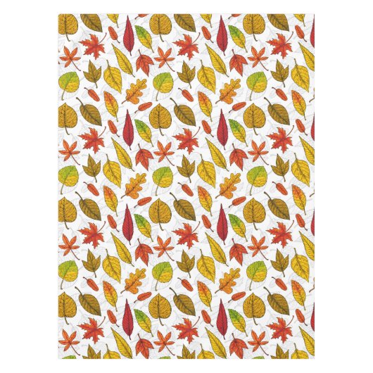 Najaarbladeren op wit tafelkleed (Voorkant)