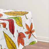 Najaarbladeren op wit tafelkleed (Voorbeeld)