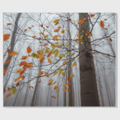 Najaarbladeren van gestorven bosbladeren cadeaupapier (Vlak)