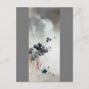 Najaarbloemen en volle maan, Watanabe Seitei Briefkaart