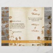 Najaarbloemen, FAUX Wood Wedding Program (Voorkant)