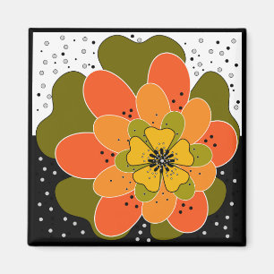 Najaarbloemen, herfst, bloem, illustratieworp magneet