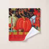 Najaardeklaag van Antiek schilderende pompoen Bad Handdoek (Wasdoekje)