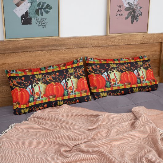 Najaardeklaag van Antiek schilderende pompoen Kussensloop