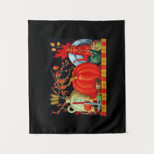 Najaardeklaag van Antiek schilderende pompoen Wandkleed (Voorkant)