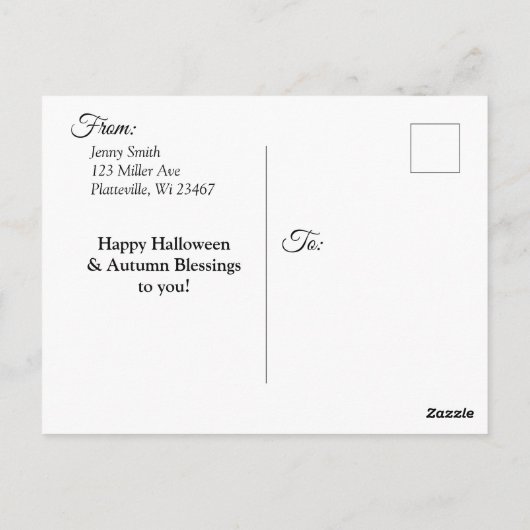 Najaargang Gepersonaliseerd Halloween Briefkaart (Achterkant)