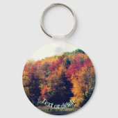 Najaargepersonaliseerde Natuur voor najaarsnaald-n Sleutelhanger (Voorkant)