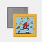 najaarloper (man) magneet (Voorkant / Achterkant)