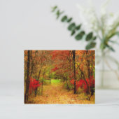 Najaarpad in het Briefkaart Thanksgiving bos (Staand voorkant)