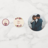 Najaars Bourgogne en roze Floral Wedding Table Confetti (Voorkanten)