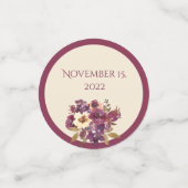 Najaars Bourgogne en roze Floral Wedding Table Confetti (Kleine voorkant)