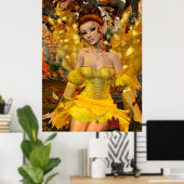 Najaars Dance Fae Fantasy Art Poster (Thuiskantoor)
