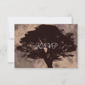 Najaars eikenboom Silhouette Fall Wedding RSVP-kaa RSVP Kaartje (Achterkant)