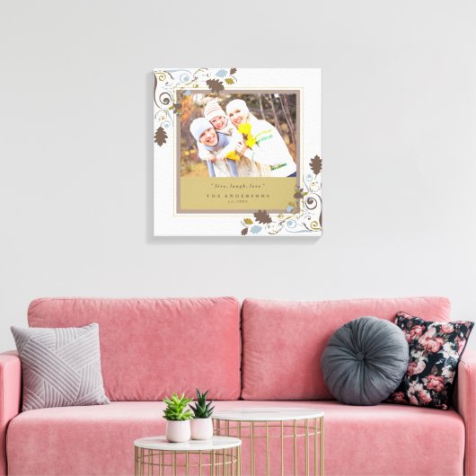 Najaars fall leves Swirls Family Photo Canvas Art (Insitu (Woonkamer))