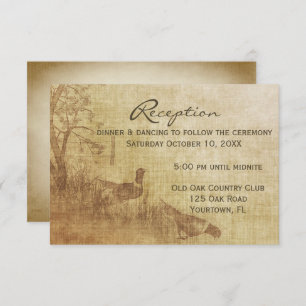 Najaars feasant Wedding Reception RSVP Kaartje