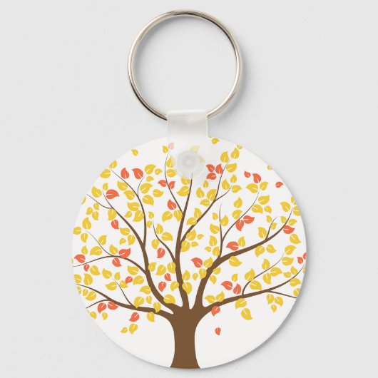 Najaars Gold Tree Button Sleutelhanger (Voorkant)
