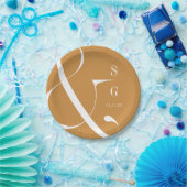 Najaars goud moderne minimalistische stellen monog papieren bordje (Feest)