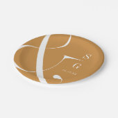 Najaars goud moderne minimalistische stellen monog papieren bordje (Gekanteld)