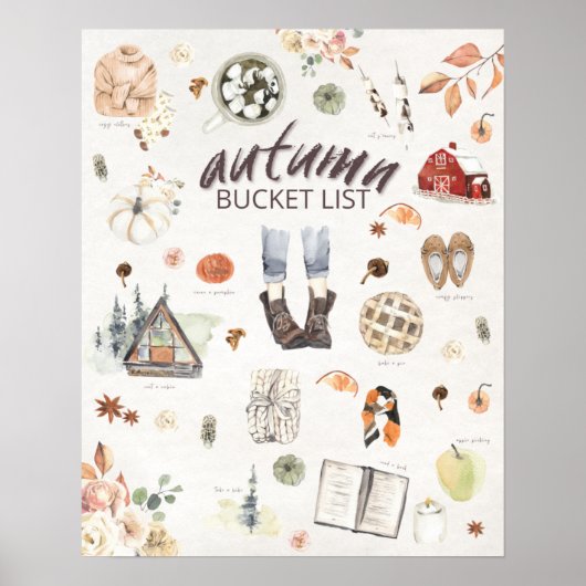 Najaars Herfst Bucket List Poster (Voorkant)