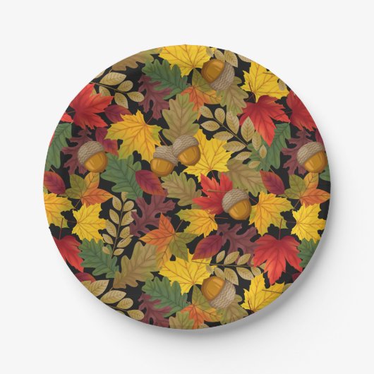 Najaars Herfst Colorful Leaves Papieren Bordje (Voorkant)