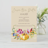 Najaars Herfst Rustic Wine Lichten sparen de Datum Kaart (Staand voorkant)