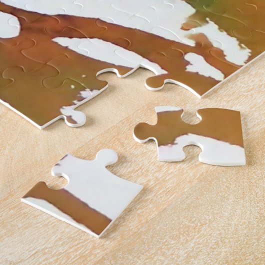 Najaars Herfst Trees Abstracte Ink Waterverf Legpuzzel (Zijkant)