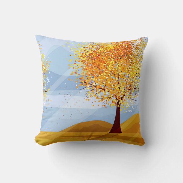 Najaars Herfst Trees Pillow Kussen (Voorkant)