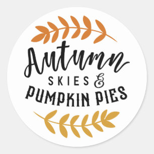 Najaars Herfst van Skies Pumpkin Pies Ronde Sticker