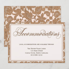 Najaars lace Wedding Accommodatie Enclosure Card Kaart
