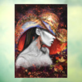 Najaars-Lady Window Cling - Kunst schilderen Raamsticker (Vel 3)